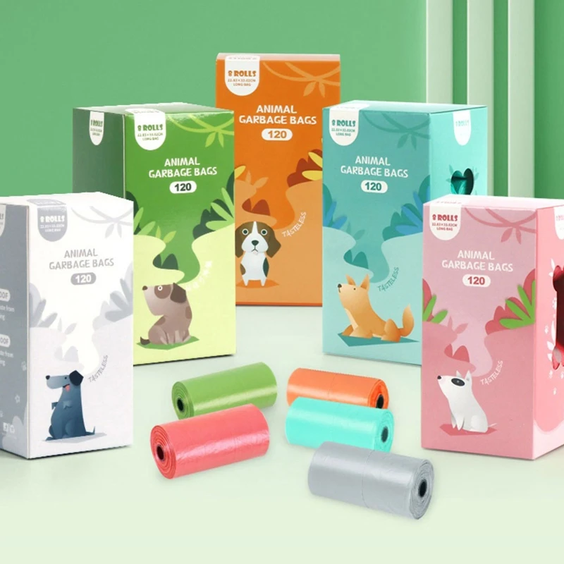 

XX9B мешок для отходов для собак на поводке, товары для домашних животных, аксессуары для прогулок, ультратолстые 8 рулонов уличные герметичны...
