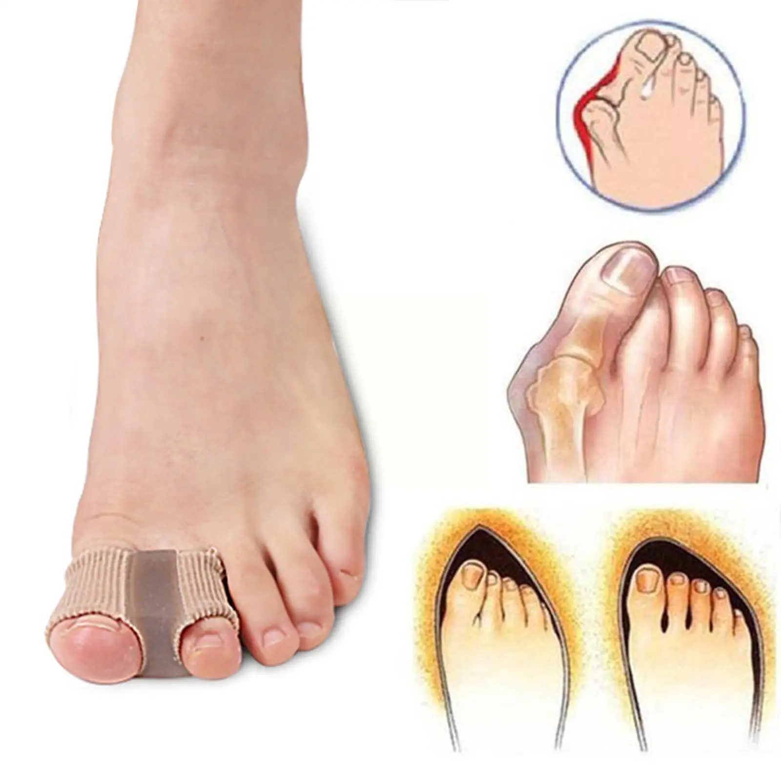 

1pcs Silicone Toe Spreader Separator Bunion Hallux Separator Correction Toe Thumb Finger Valgus Corrector Foot Orthopedic C M1E4