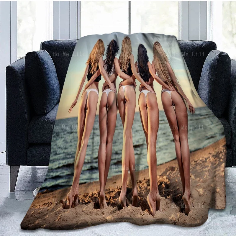 Пляжное сексуальное бикини персикового цвета с ягодицами большая круглая