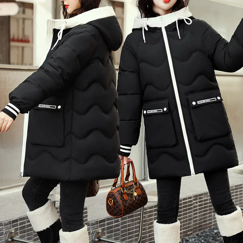 2022 New Down Jackets Female Winter Coat Women's Parkas Hooded Warm Winter Jacket Coat Cotton Padded Jacket -4XL