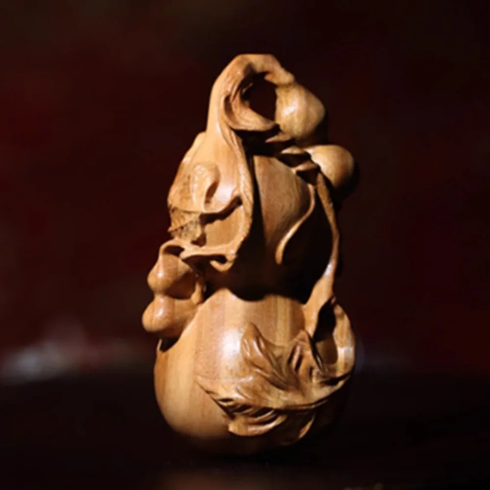 JW147-8 см счастливая тыква зеленая скульптура из сандалового дерева фигурка