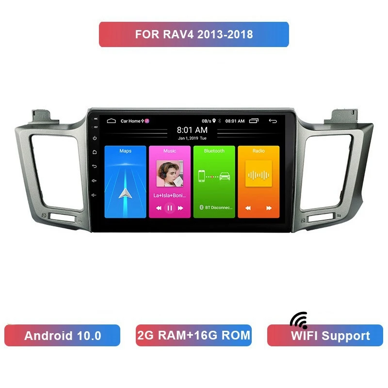 

10 Inch 2 Din Android 10.0 Car MP5 Player Stereo Radio 2+16GB Wifi Bluetooth GPS Navigation For Toyota RAV4 2013-2018