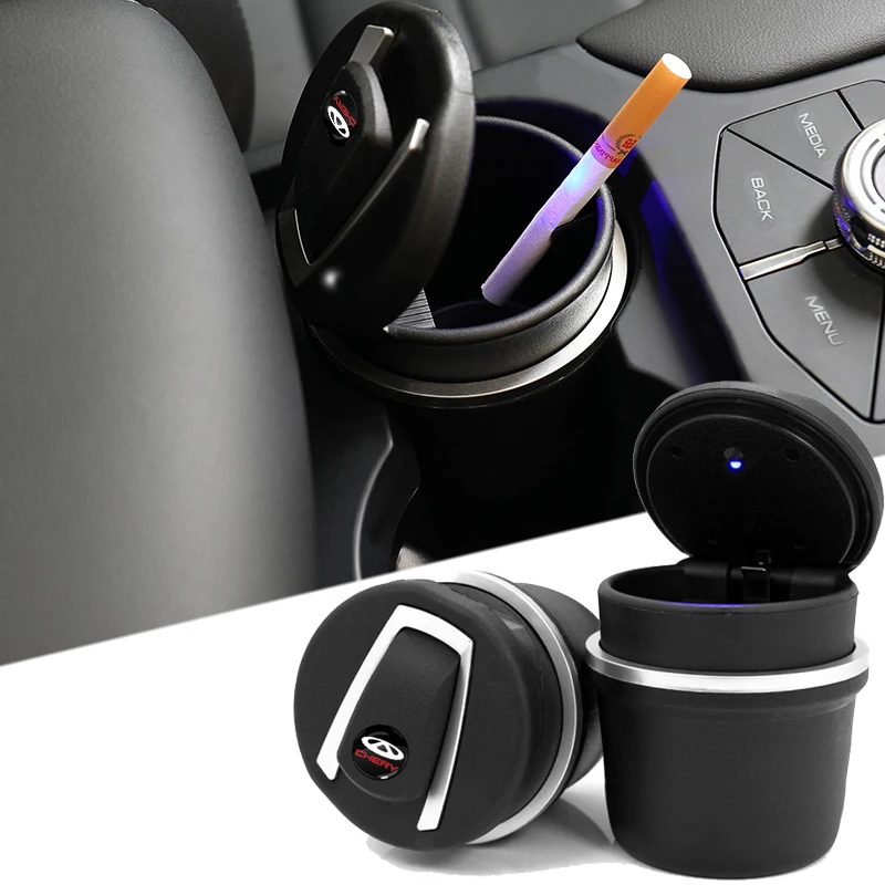 

1pcs LED Light Car Ashtray Smokeless Car Ashtray Auto accessories For Chery Fulwin QQ Tiggo 3 5 T11 A1 A3 A5 Amulet Car Gadgets