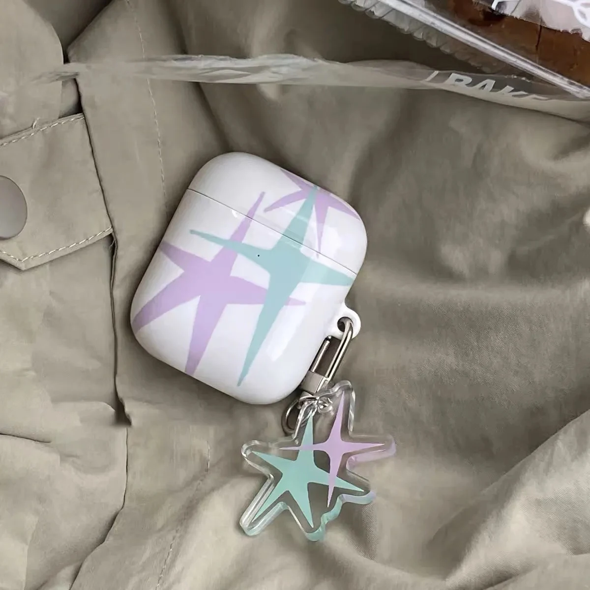 

Creative Ins Sakura Star Airpods Case for Airpods1/2/ 3/pro2 Cute Air Pods Case with Keychain Pendant Earphone Airpod Cases