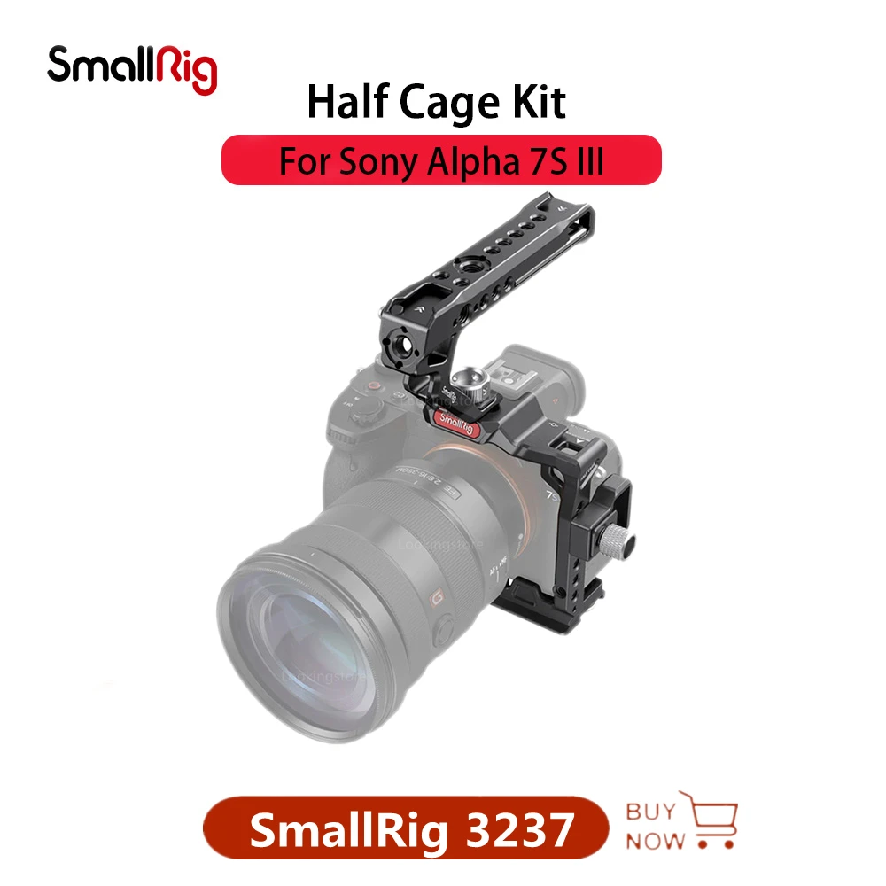 

SmallRig Half Camera Cage Kit for Sony Alpha 7S III A7s3 Features an ARRI locating top handle for handheld shooting 3237