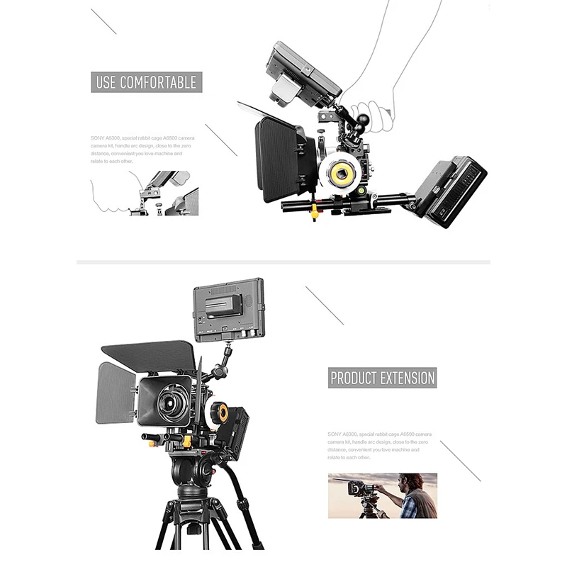 Клетка для камеры Top-A6 Sony A6000 A6300 A6400 A6500 с резьбовыми отверстиями 1/4 дюйма и 3/8