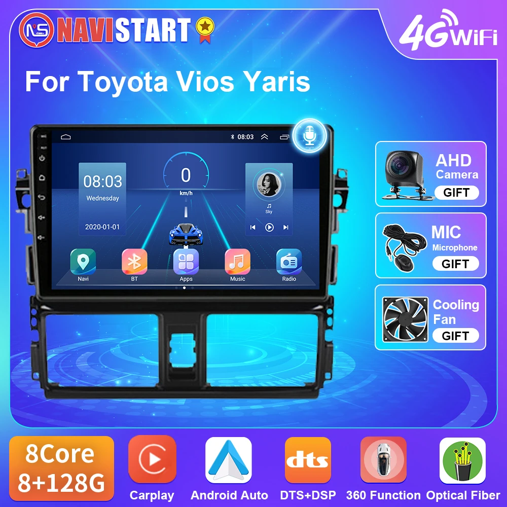 

Автомагнитола NAVISTART на Android для Toyota Vios Yaris 2013, 2014, 2015, 2016, GPS-навигация, автомобильный стерео Мультимедийный Плеер Carplay