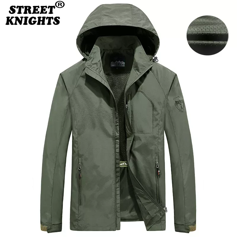 

NEW IN 2022 New Spring Men Windbreaker Jackets Waterproof Military Hooded Water Proof Wind Breaker Casual Coat Mens Autumn Jacke