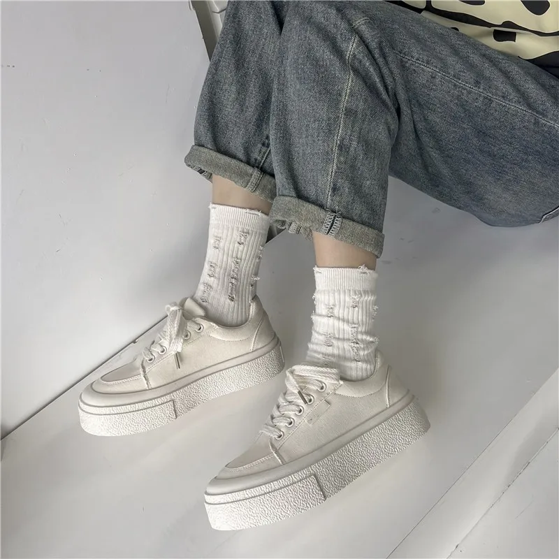 

New Style Round Toe Flat Comfortable Shallow Mouth Lace Fashion Women's Shoes Non-slip Wear-resistant Casual Running Sneakers
