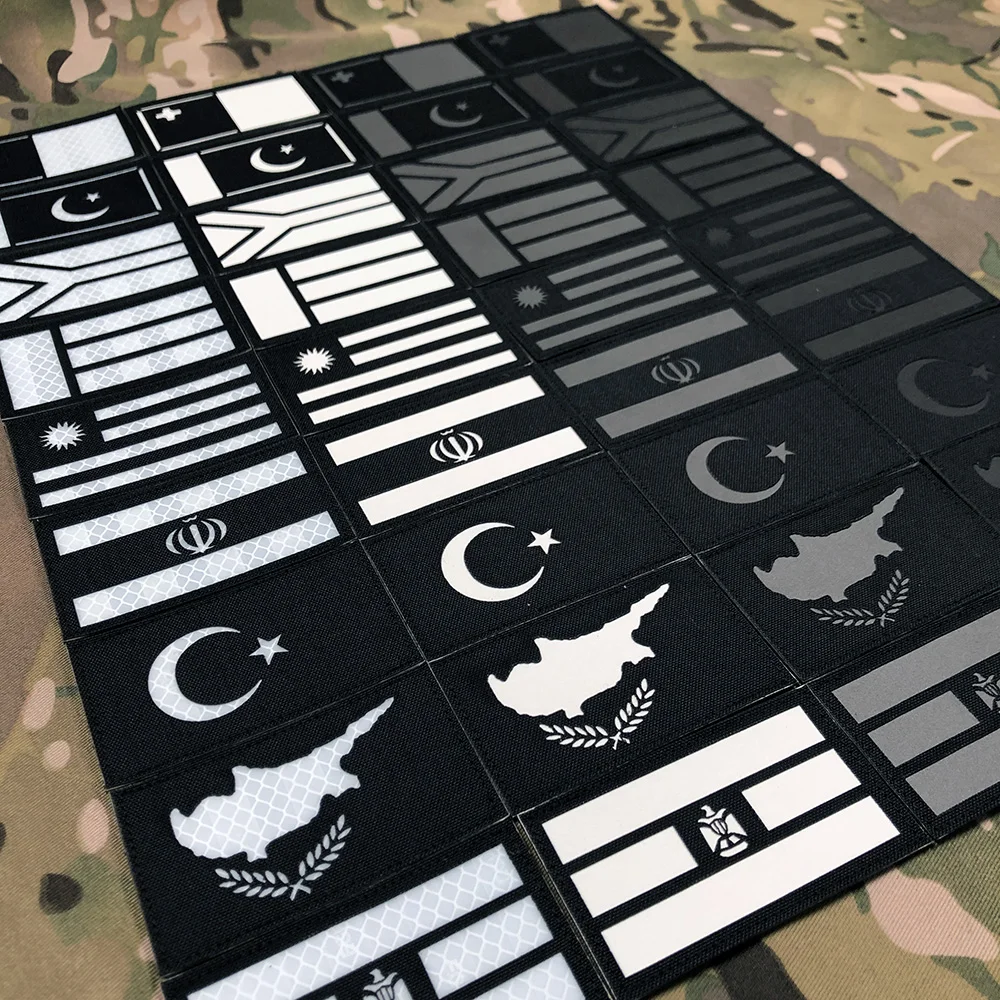 

Laser Black Cut IR IFF Infrared Reflection Luminous ZA Cyprus Egypt Iran Pakistan Turkey Uruguay UA Flag Patch