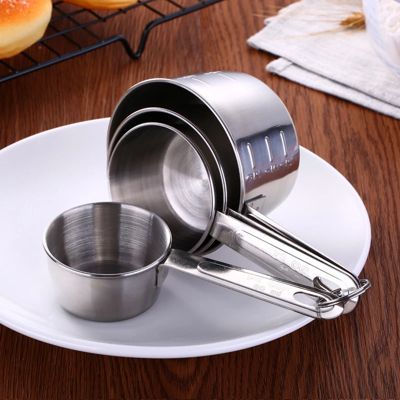

4pcs/Set Stainless Steel Measuring Spoons Coffee Powder Spoon Measuring Cup Kitchen Scale Pastry Baking Tools Balance Cuisine