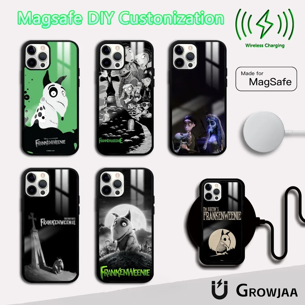 Чехол для телефона Frankenweenie с героями мультфильмов iPhone 16 15 14 13 12 11 Pro Max Plus Mini Magsafe Mirror