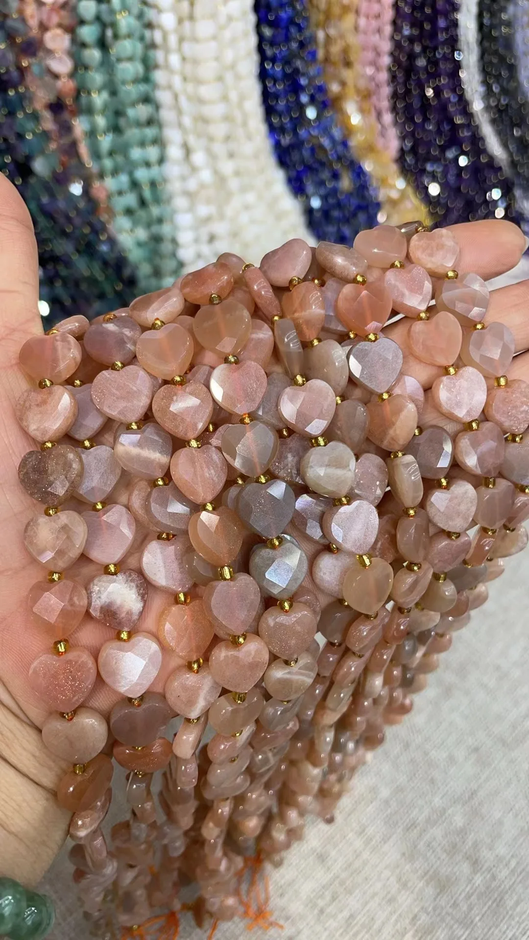 Натуральная огранка в виде камня Ян форма сердца для лица 12x12 мм длина 39 см