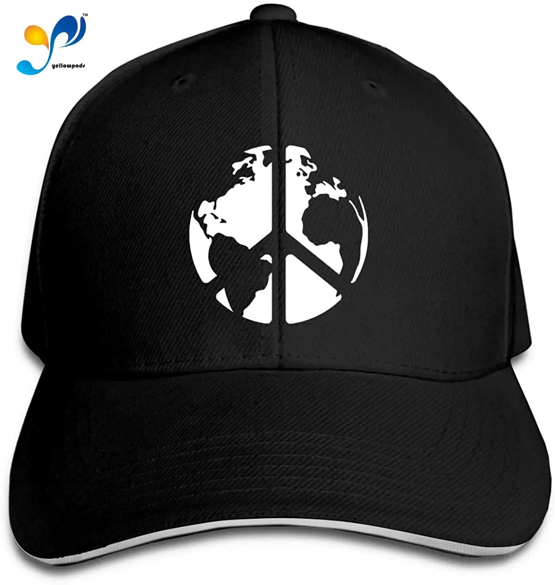 

World Peace Sign Global Men Cotton Classic Baseball Cap Adjustable Size