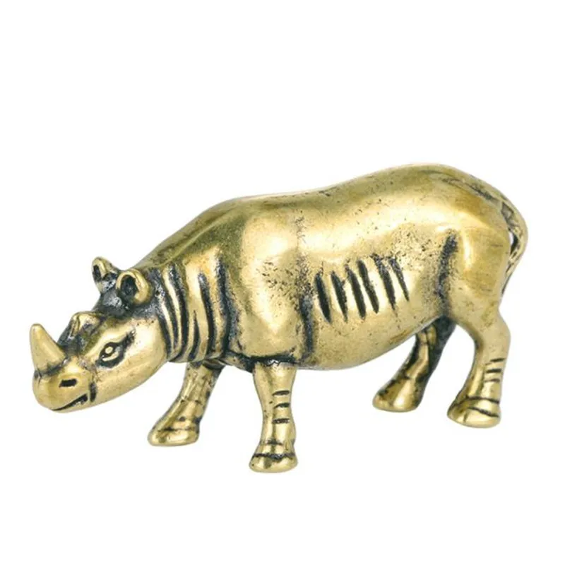 

Home decoration 3D Casting Metal Sculpture Rhinoceros Mini Animal DIY Computer Desk Bookshelf Desktop Router Potted plants