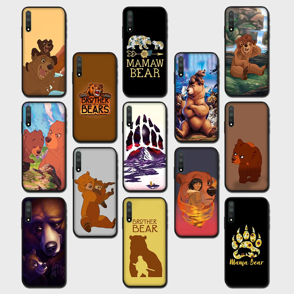 

Brother Bear Black Case for Huawei Mate 20 Lite Nova 2i 2 3 3I 4E 5T 7 SE P20 P30 P40 Pro