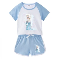 frozen elsa childrens suit summer new baby hot pants short sleeved t shirt shorts casual sports two piece baby girl clothes