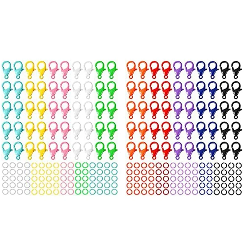 

Multi-Color Lobster Clasp And Open Jump Ring Set Lobster Claw Clasp Is Used For Jewelry Bracelet Necklace Making