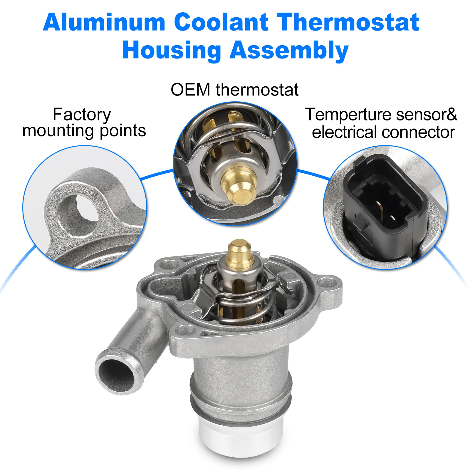 Алюминиевый корпус термостата охлаждающей жидкости для двигателя Chevy Cruze 2011-2016 Trax