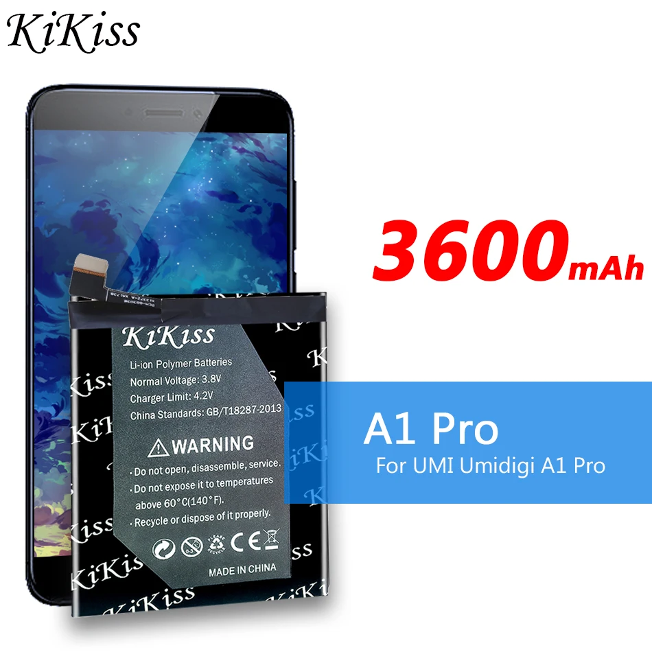 

Аккумулятор Kikiss 3600 мАч для UMIDIGI A1 Pro A1pro, 5,5 дюйма, MTK6739, 3 + 16 Гб