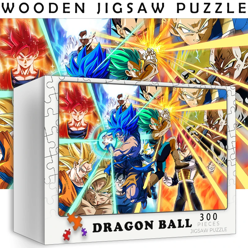 

Goku Vegeta Wooden Puzzle 300 Pieces Jigsaw Puzzle Toys for Adults Children Cartoon Anime Picture Wood Puzzles Intelligence Toys