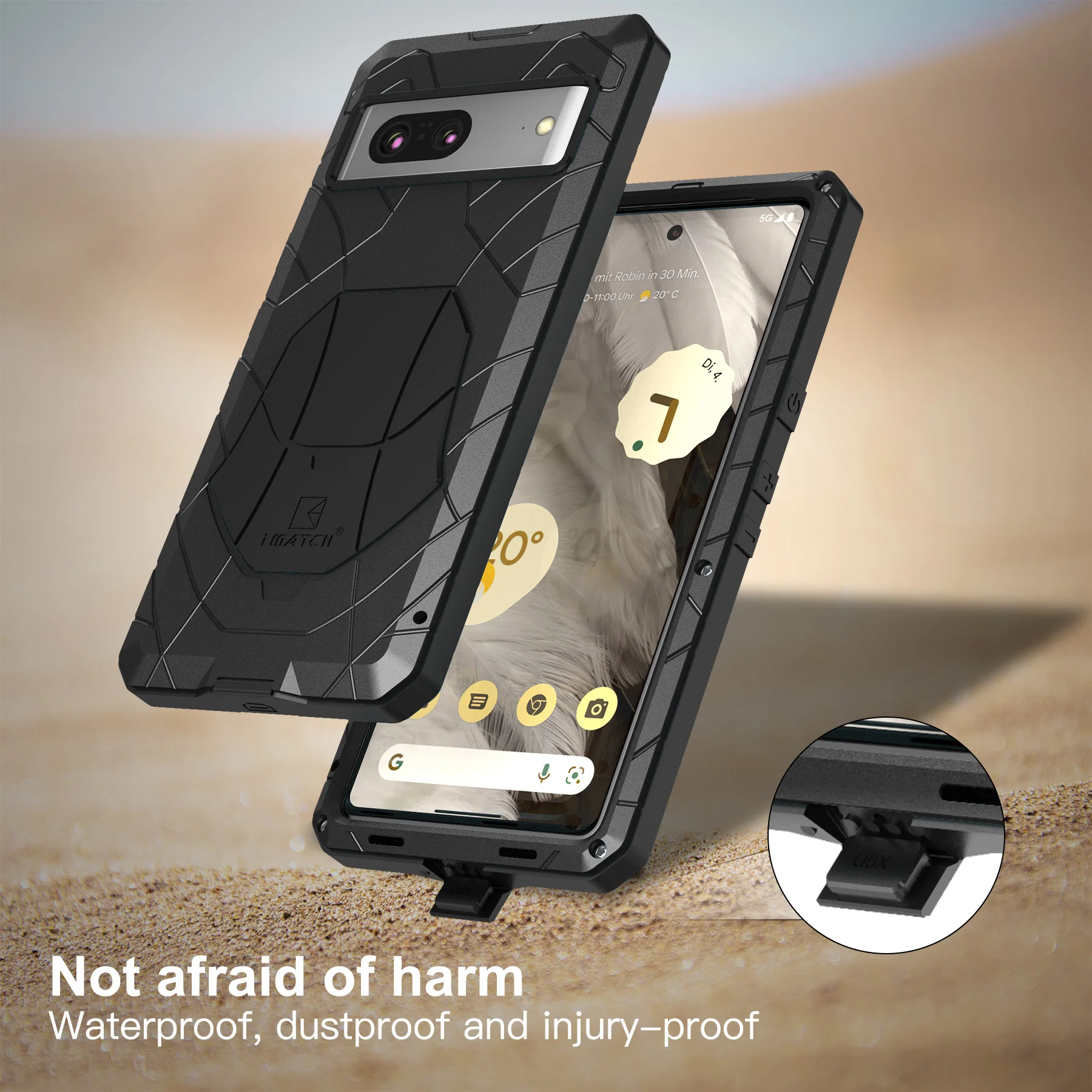 Imatch Armor Phone Case For Google Pixel 7 Pro Heavy Protection Military Protect Rugged Shield Silicone Back Cover Pixel7 Pro