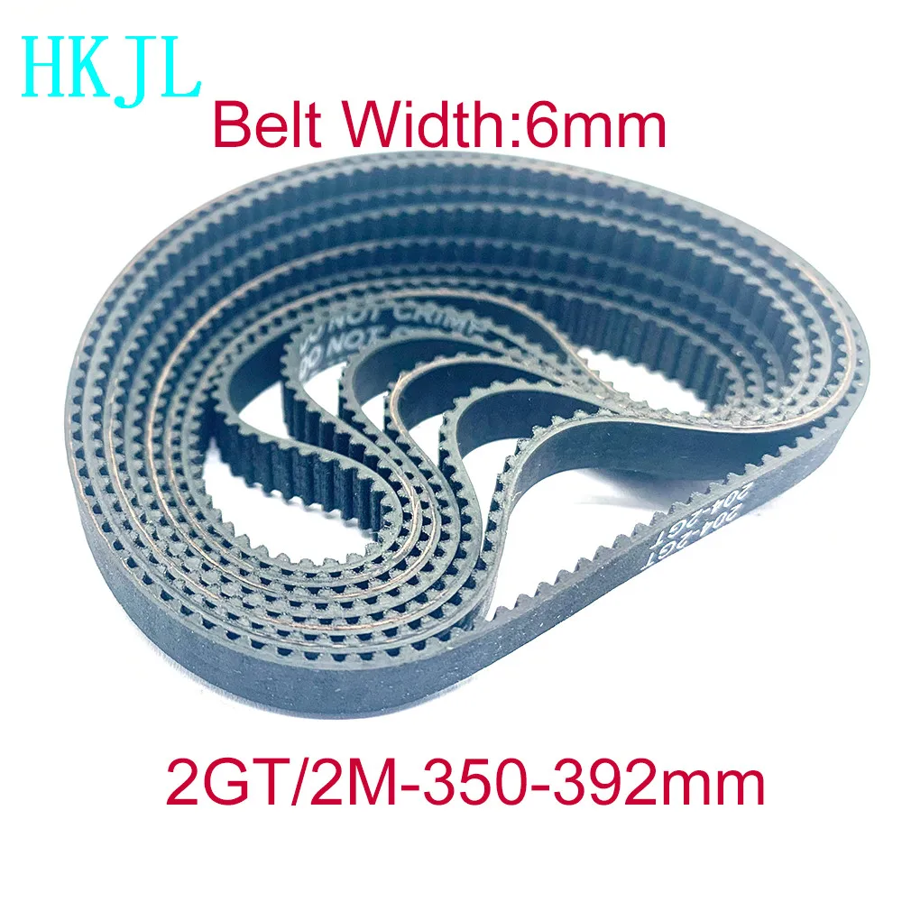 

2GT 2M Synchronous Timing Belt Pitch Length 350 354 358 360 370 376 380 386 390 392 Width 6mm Rubber Closed