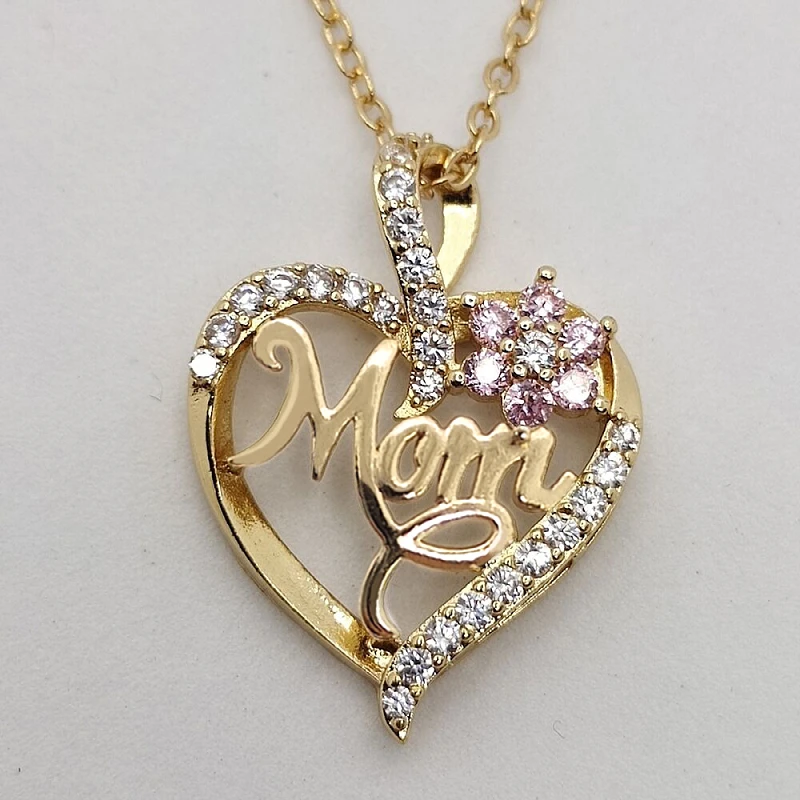 

Fashion love letter MOM flower necklace represents you are my heart flower pendant quality charm gift