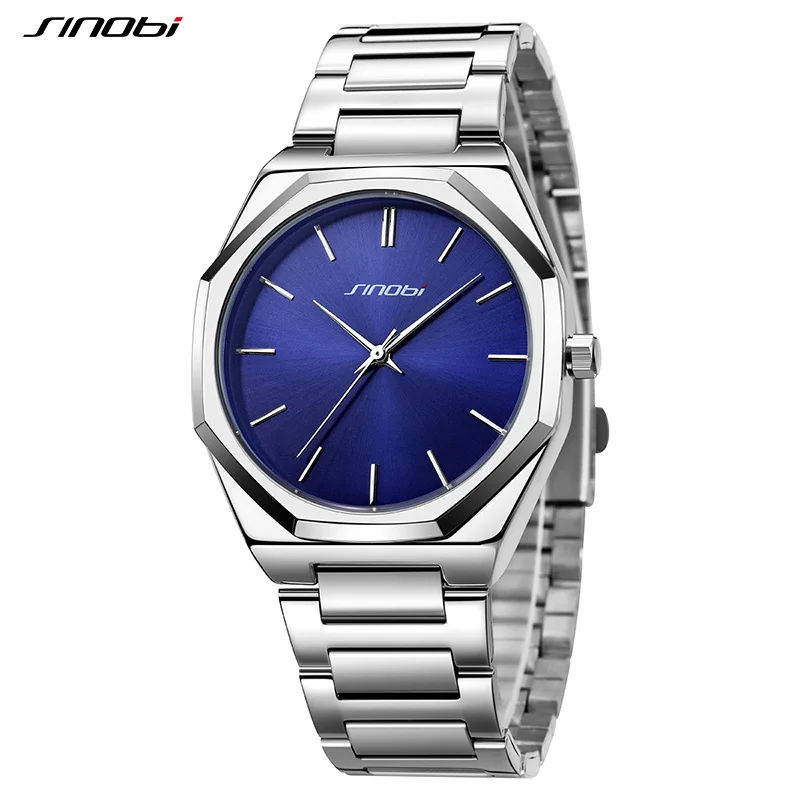 

SINOBI Originate Luxury Watch Business Waterproof Male Clock Luminous Date Stainless Steel Square Quartz Men Watch reloj hombre