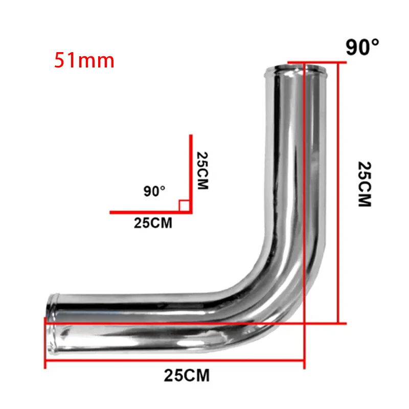 

Алюминиевая Труба 0/45/90/180 Градусов Универсальная 2 Дюйма 51 Мм Интеркулер Впускной Патрубок Холодного Воздуха Турбо Высок...