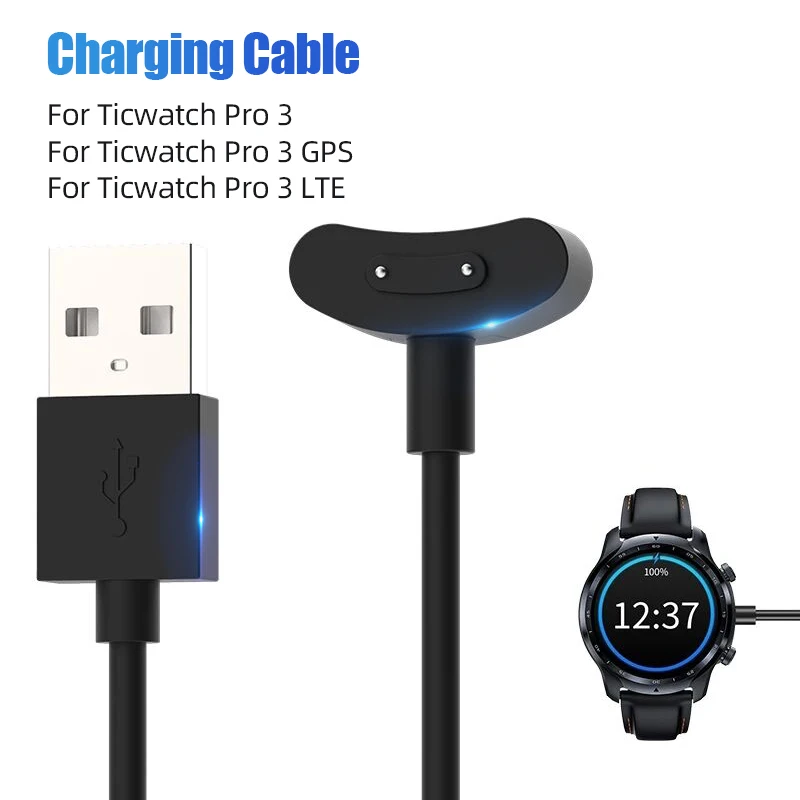 

Fast Charging Cable For Ticwatch Pro 3 GPS USB Charger Cradle Dock For Ticwatch Pro 3 LTE Wireless Magnetic Portable Adapter