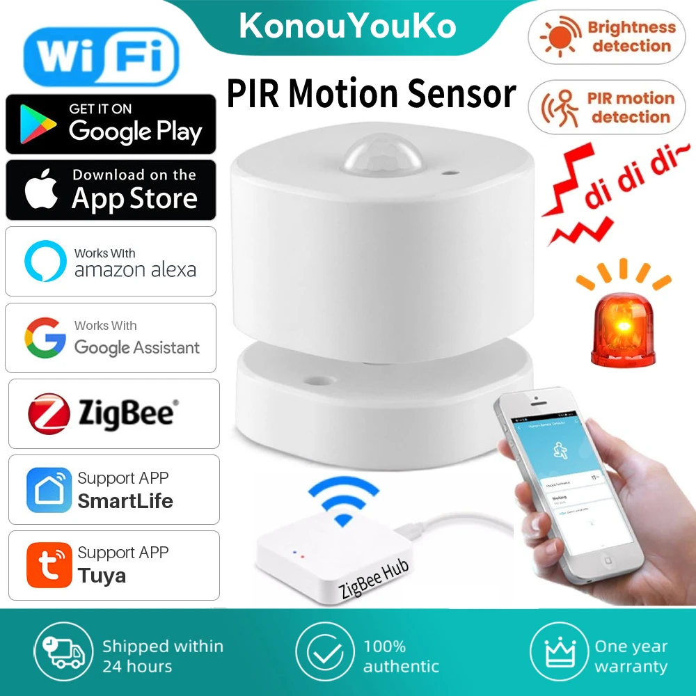 

Tuya Smart Home ZigBee PIR Motion Sensor Human Body Detector Presence Sensor Security Protection Alarm System Smart Life HomeKit