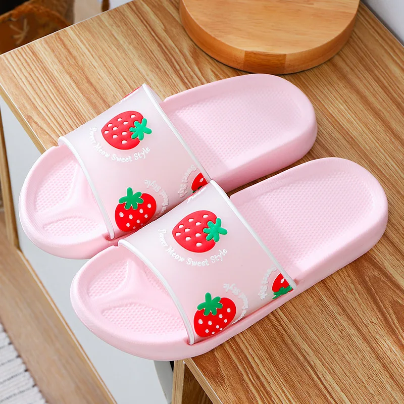

New Slippers Women Cute Fruit Open Toe Beach Slides Women's Sandals 2022 Summer Flip Flops Woman Flat Shoes Female Sneaker Home