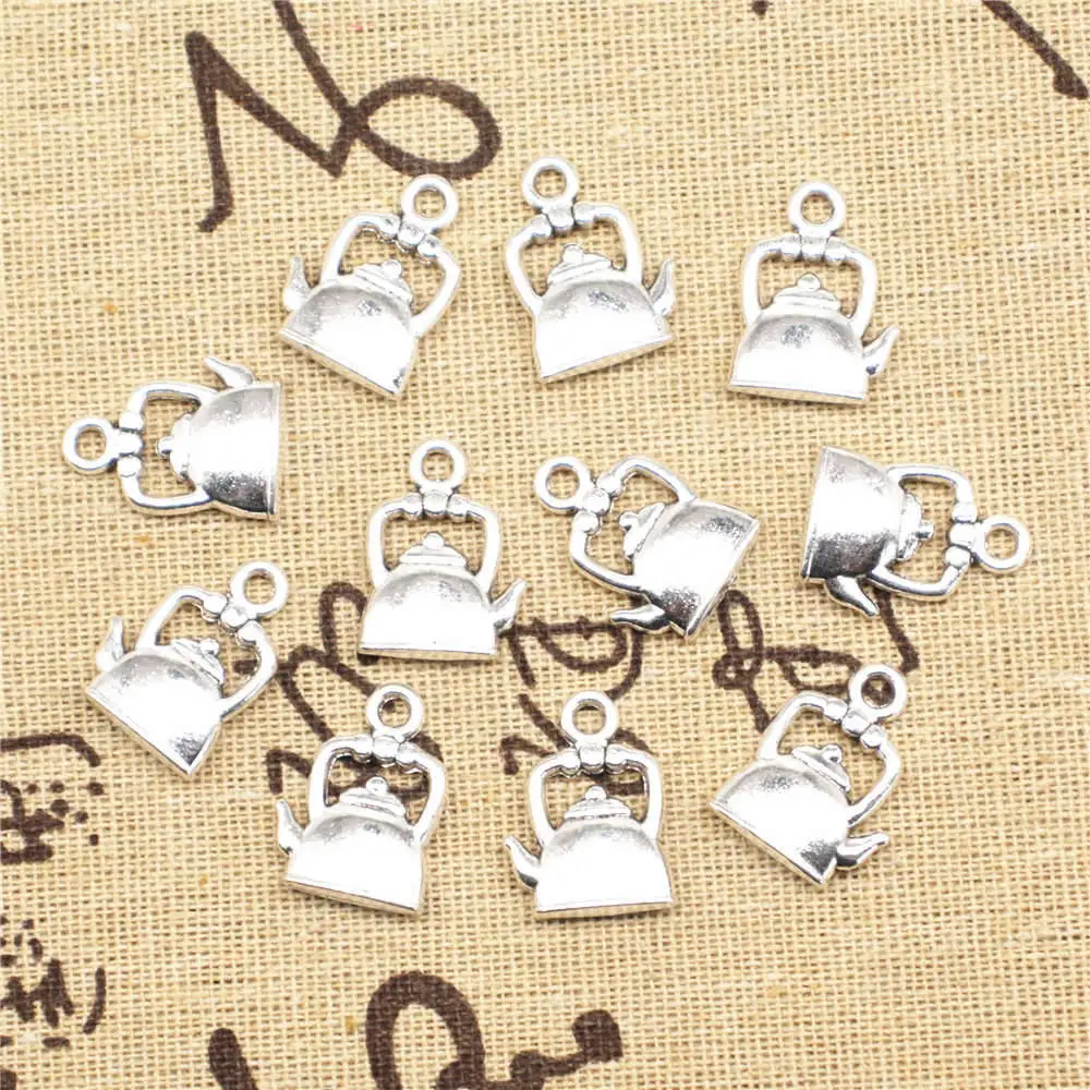 

5pcs Antique Silver Color 15x20mm Kettle Charms Handmade Jewerly Diy