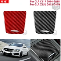 mmii real carbon fiber interiors car storage box cupholder cover trim sticker for mercedes benz cla c117 gla x156 2014 2019
