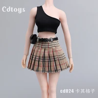 cdtoys cd024 16 female soldier trendy pleated skirt vest belt bum bag clothes suit model fit 12 inch tbl jo action figures body