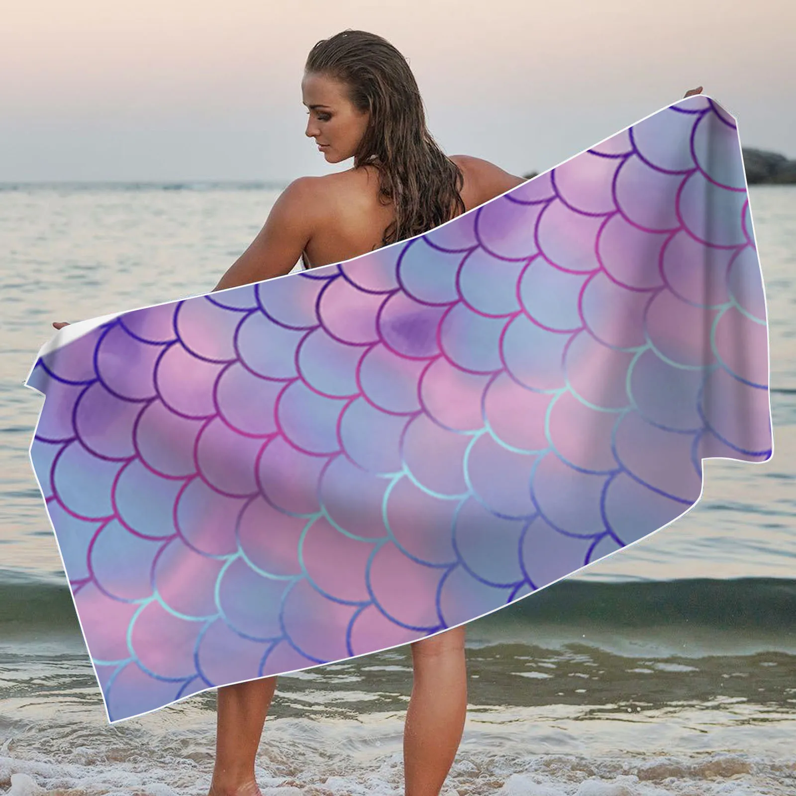 

Суперлегкое пляжное полотенце из микрофибры, камуфляжное банное полотенце, с защитой от песка, многофункциональное черное пляжное одеяло