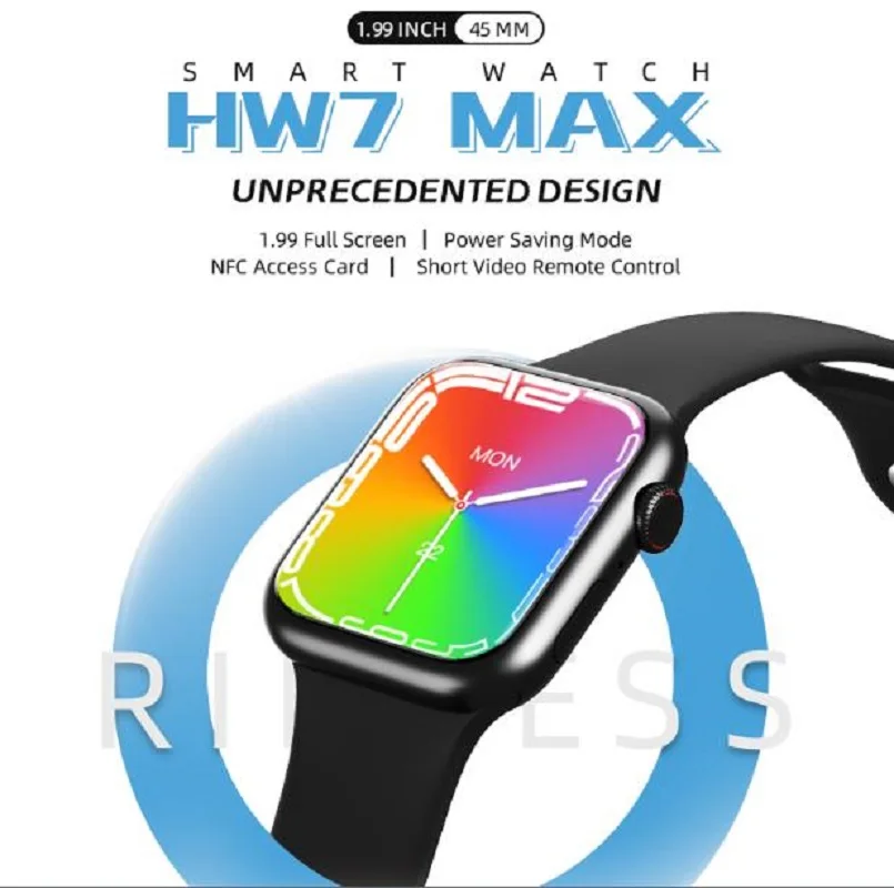 

2022 new watch 1.99 inch HW7 MAX smart watch Bluetooth calling NFC positioning heart rate sleep monitoring multi-sport watch