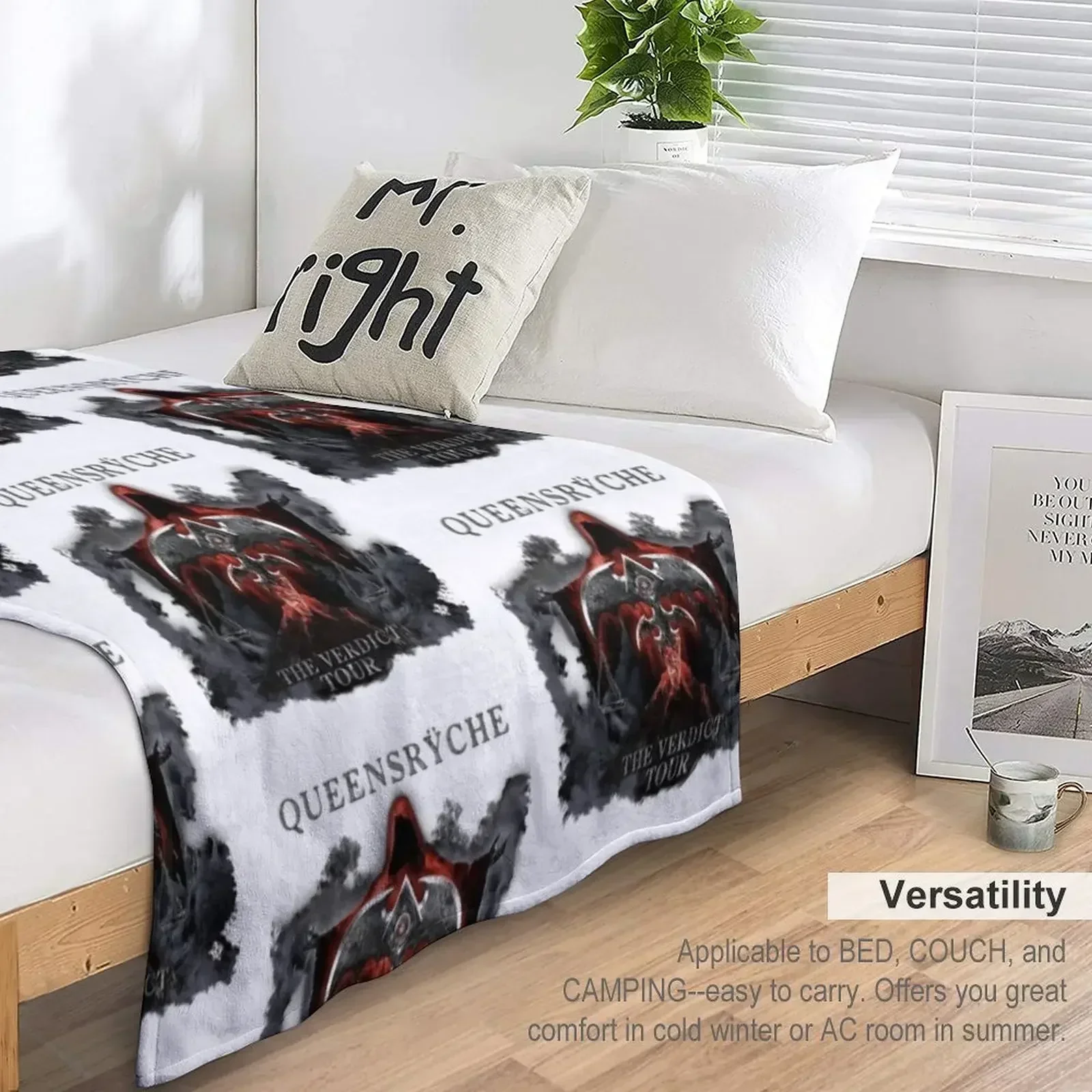 Новое новое одеяло QUEENSRYCHE TOUR спальный мешок пляжное ретро милые клетчатые одеяла