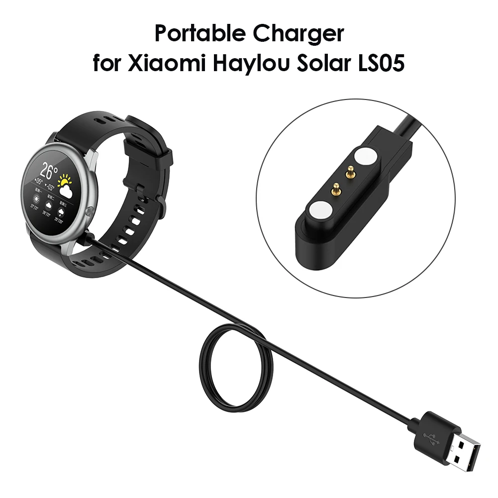 

USB Charger Cradle Dock for Xiaomi Haylou Solar LS05 YAMAY SW022 Imilab kw66 Smart Watch Charging Cable Power Adapter