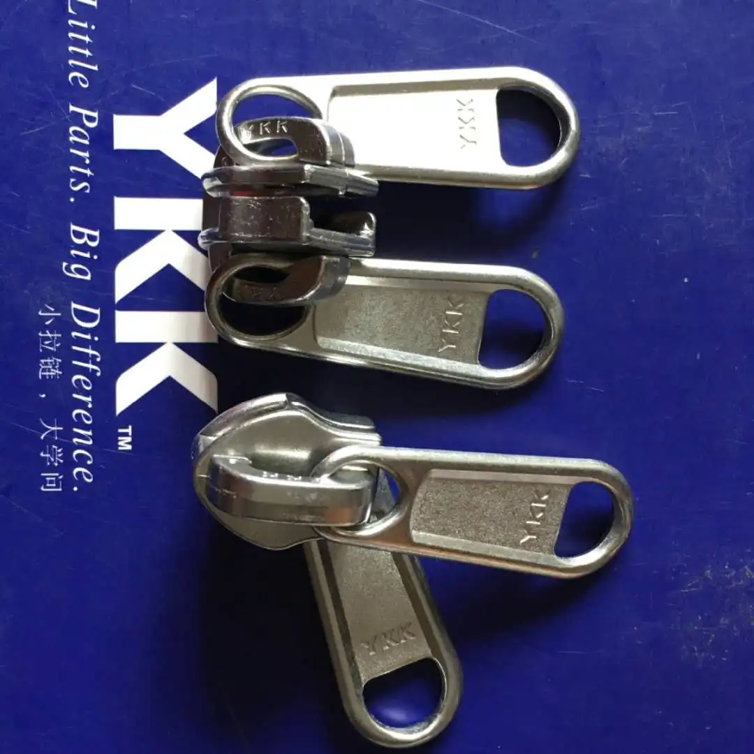 

YKK 5, нейлоновый, серебристый, белый, двойной язычок, язычок с двойным язычком