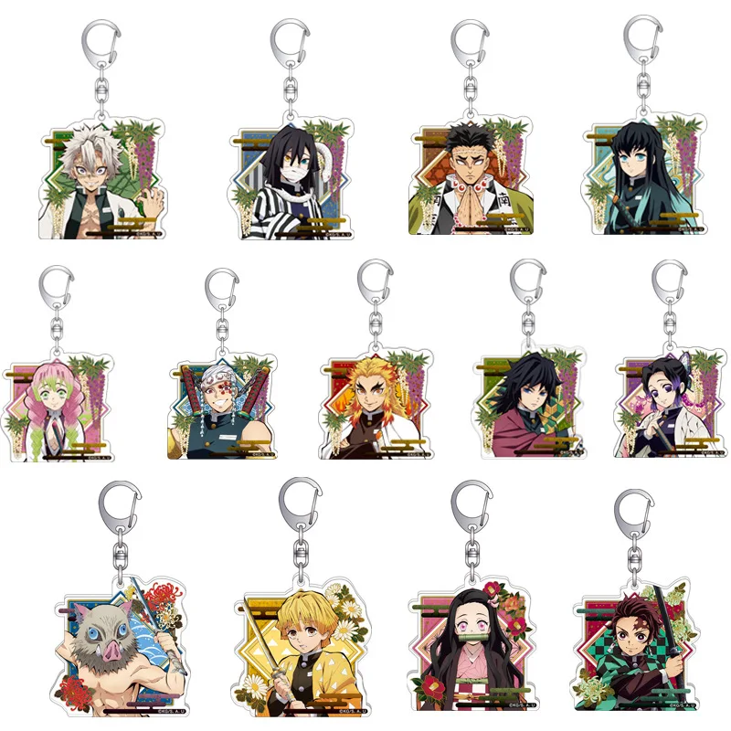 Demon Slayer Keychain Kimetsu no Yaiba keyring Decor Backpack Pendant Hanging Ornament Anime Keychain Birthday Gifts for Fans