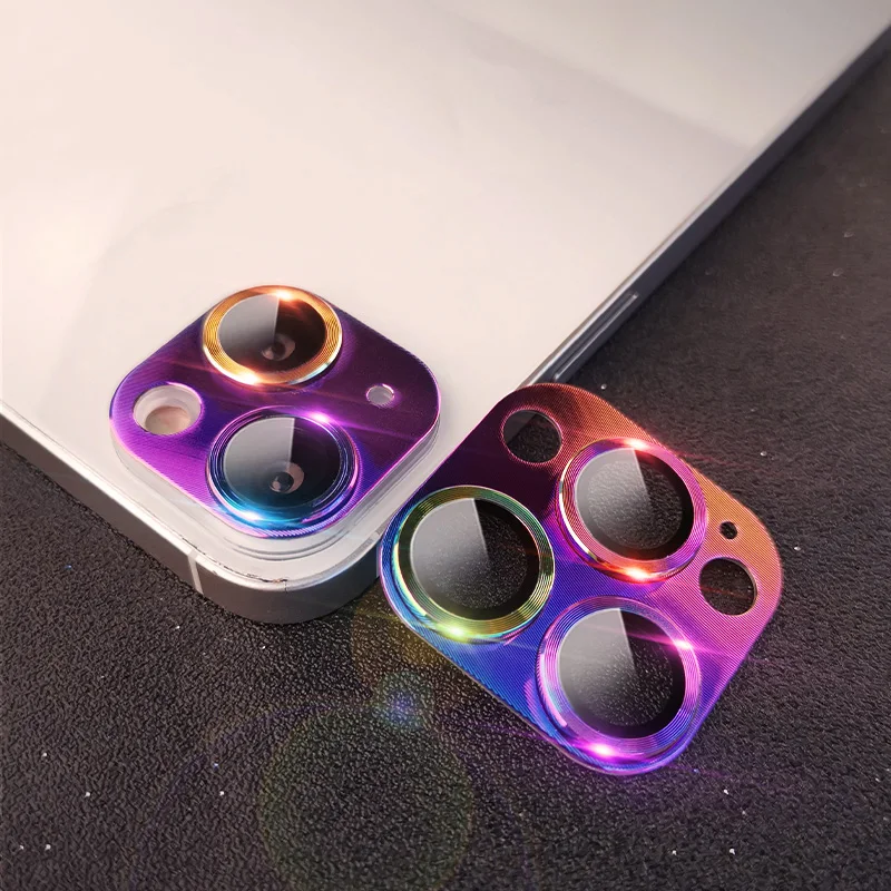 

2Packs Colorful all-in-one alloy thread lens film For iPhone 12 13 Pro Max Camera Protector On iPhone 13 12 Mini Protective Film