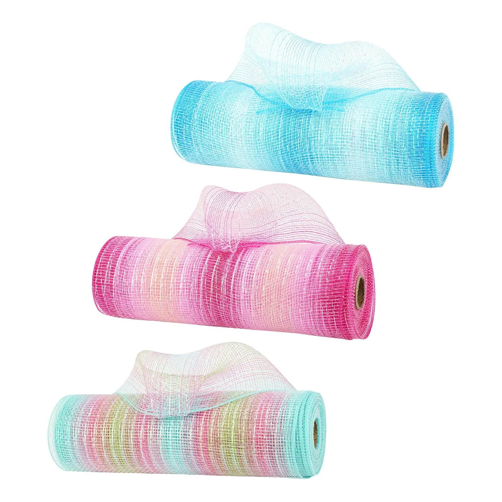 

3 Pack Decorative Poly Mesh 10" X 80" Ribbons for Gift Wrapping,