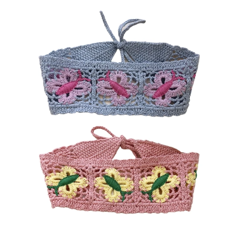 

Вязаная крючком цветная Бандана Платок для волос галстук для детской