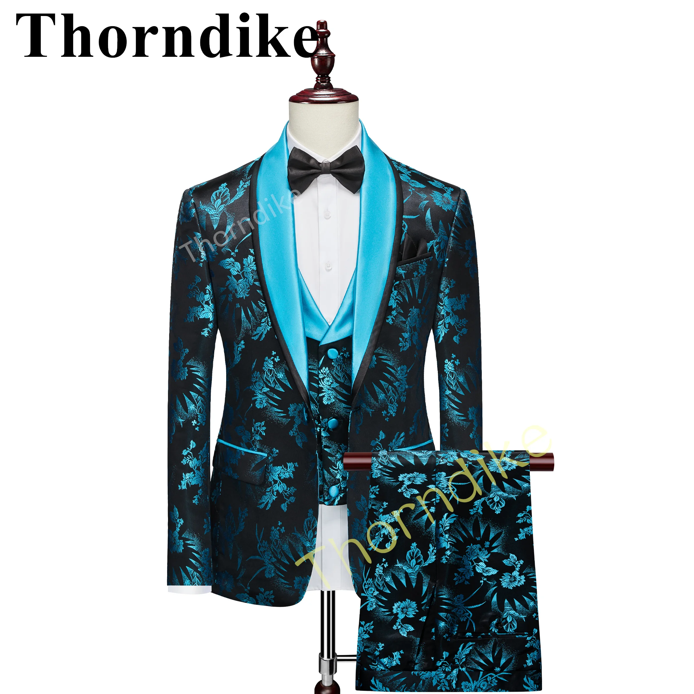 Мужской Жаккардовый костюм для жениха Thorndike
