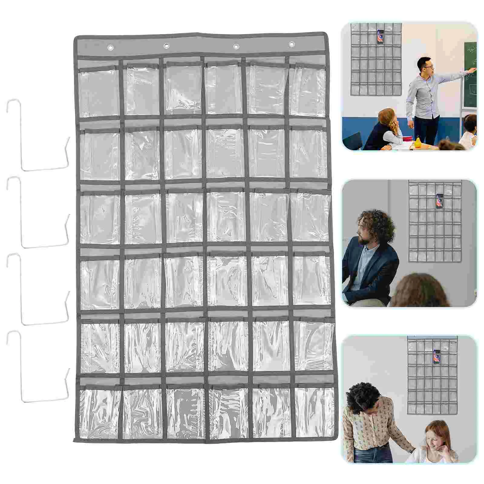 

36 Grid Storage Hanging Bag Cell Phones Holder Pouch Pocket Chart Simple Necklace