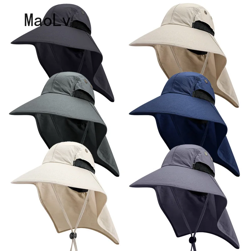 

Summer UPF50+ Large Wide Brim Sun Hat Women Mens Fishing Hat with Neck Flap Hiking Cap Outdoor Uv Protection Safari Bucket Hat