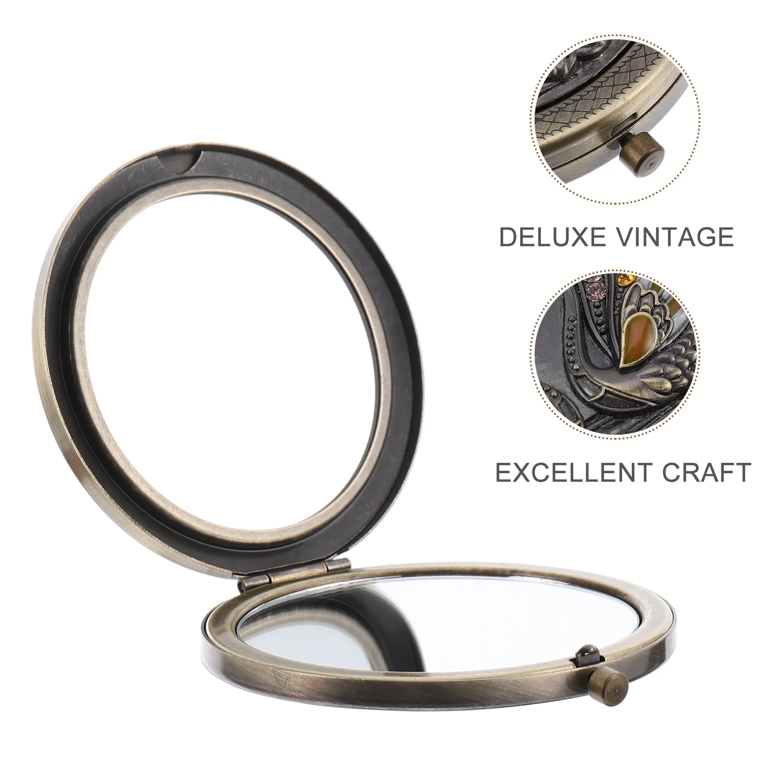 

Mirror Compact Makeupsmall Mini Travel Vintage Pocketup Make Mirrors Handheld Purse Bulk Folding Women Hand Size Embossed