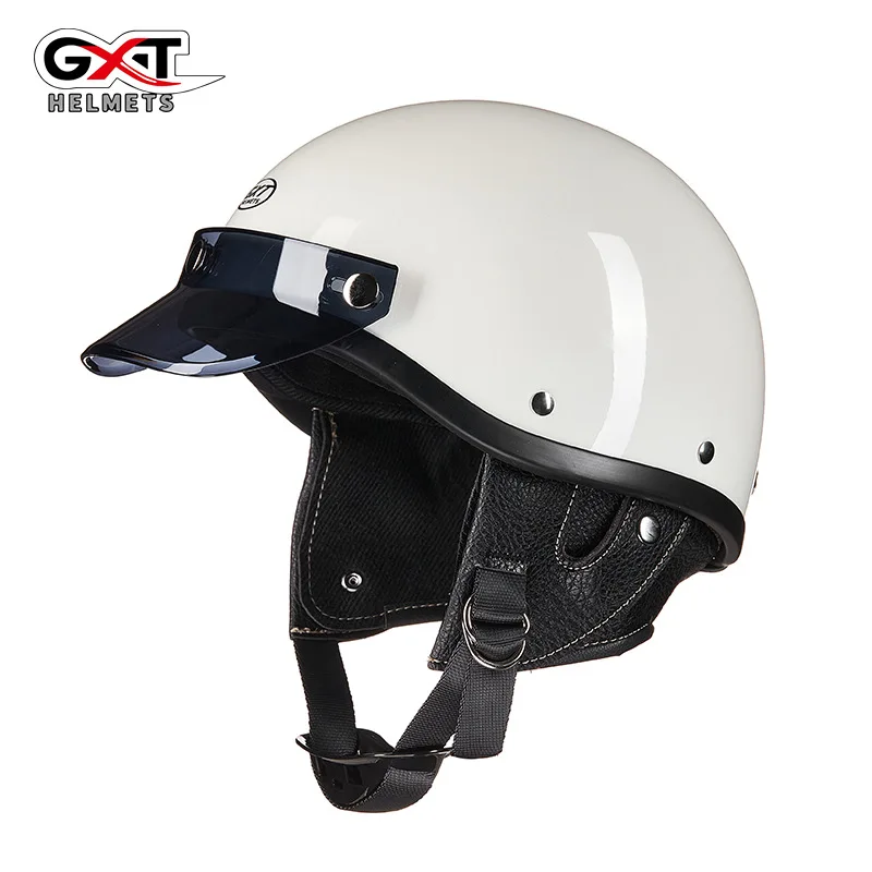 

GXT Vintage Personalized Motorcycle Half Helmet Japan Korea Open Face Cruiser Helmet Electric Scooter Motorbike Riding Jet Casco